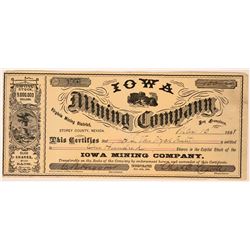 Iowa Mining Co. Stock Certificate  (113267)