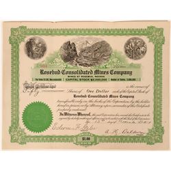 Rosebud Cons. Mines Company Stock, Rosebud, Nevada, 1914  (111798)