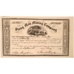 Stony Man Mining Company Stock Certificate with interesting double tunnel vignette  (119407)