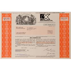 Bre-X Stock Certificate, Largest Mining Hoax In History, 500 Shares, Very Rare  (111759)