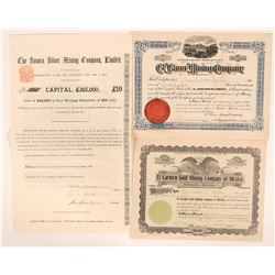 Three Mexico Mining Stocks, 1887-1912  (111948)