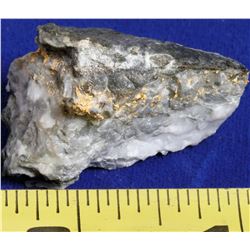 Gold in Gray Quartz, Shale   (117931)