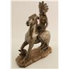 Image 1 : Native American on Horse Silver Statue  (87427)