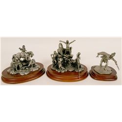 Three Pewter American Indian Sculptures  (116689)