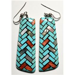 Inlay Earrings by Angie Reano Owens  (119487)