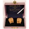 Image 2 : Vintage Hakusui, Japanese Hand Carved Horse Head Cuff-links in Original Box  (118200)