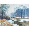 Image 1 : Winter Meadow Scene Oil on Canvas by J. La Verne Lane  (80809)