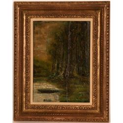Boat by Tall Trees by George Inness  (117706)