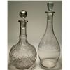 Image 1 : Two Clear Glass Decanters  (117950)