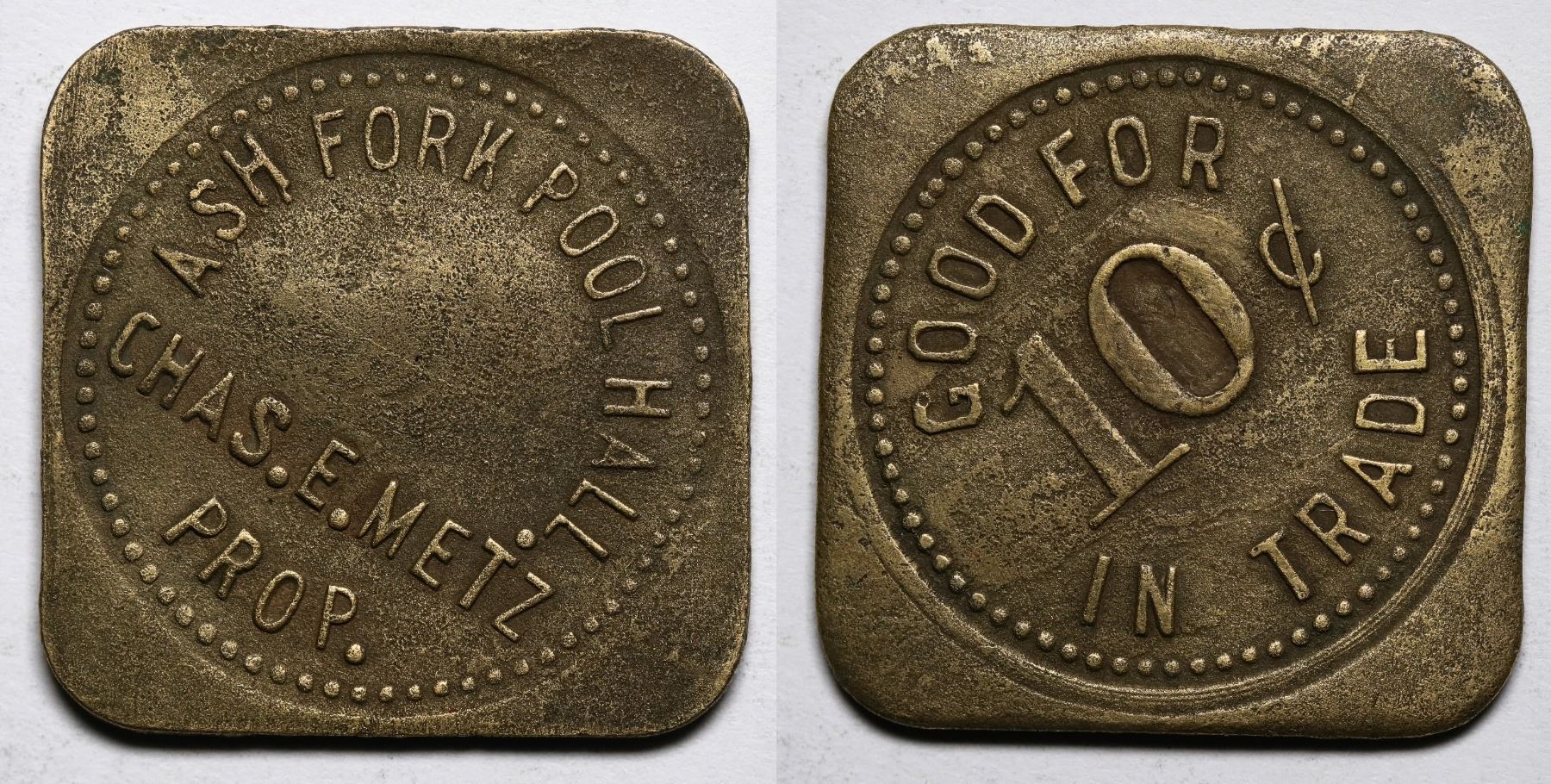 Ash Fork Pool Hall Token (117770) - Holabird Western Americana Collections