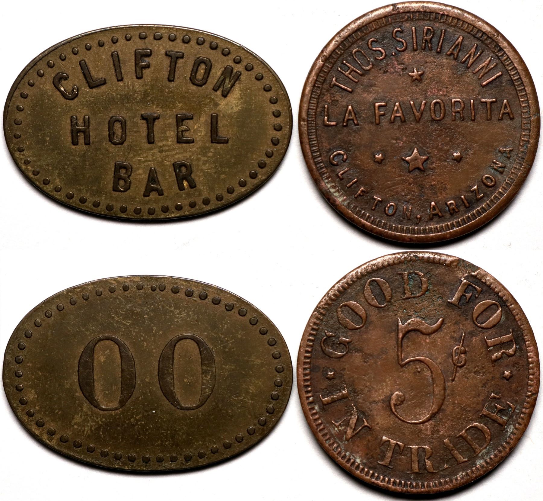 Clifton, AZ Token Pair (119176) - Holabird Western Americana Collections