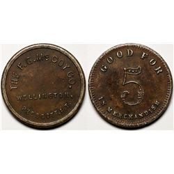 Prescott A.T.: Wellington Saloon  GF Token  (119301)