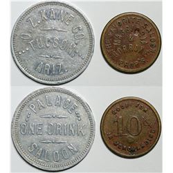 Tucson, AZ: Two Saloon Tokens (119534)