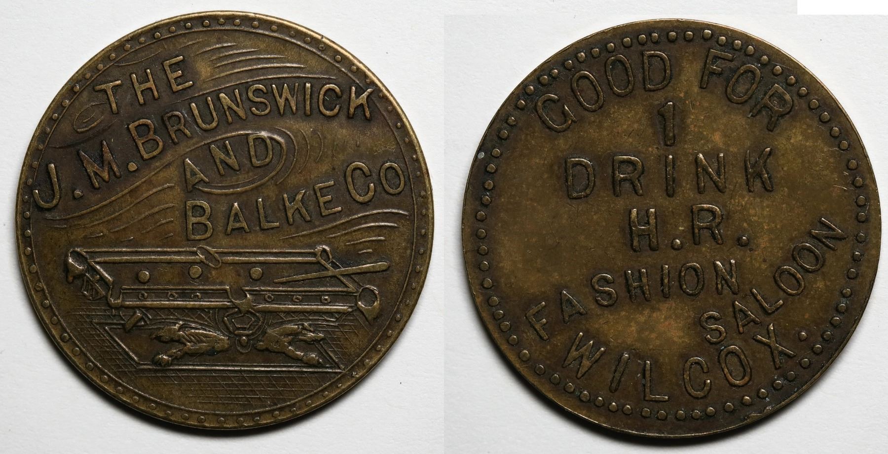 Willcox, AZ Fashion Saloon / The J.M. Brunswick & Balke Co. Token
