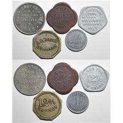 Williams, AZ: Five Post War Tokens incl. Grand Canyon Hotel