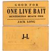 Image 1 : Live Bait Token at the Huntington Beach Pier  (119087)