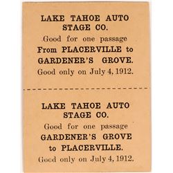 Lake Tahoe Auto Stage Co. Good For Token  (119133)