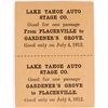 Image 1 : Lake Tahoe Auto Stage Co. Good For Token  (119133)