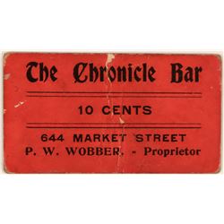 San Francisco The Chronicle Bar Cardboard Token  (119673)