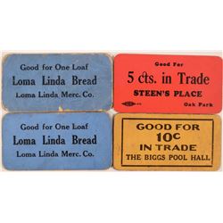 Good For Tokens Loma Linda, Oak Park,, Biggs  (119727)