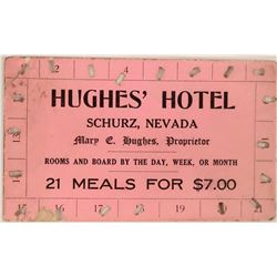 Schurz Hughes' Hotel Meal Ticket  (119689)