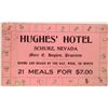 Image 1 : Schurz Hughes' Hotel Meal Ticket  (119689)