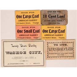 Rare Virginia City and Washoe City Scrip  (119140)