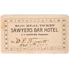 Image 1 : Sawyers Bar Hotel Meal Ticket  (119106)