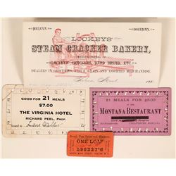 Montana Territorial Token, Letterhead and Meal Tickets  (119098)