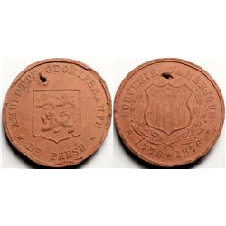 Wooden Souvenir Medal from Centennial Expo of 1876  (118838)