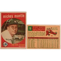 Mickey Mantle Topps 1959 Baseball Card #10 VF  (111942)