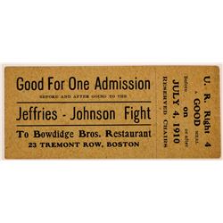 Boxing Ticket Jeffries-Johnson Fight  (117176)