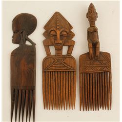 African Wood Combs (3)  (87171)