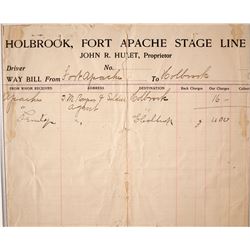 Holbrook, Ft. Apache Stage Line Way Bill, 1905  (84878)