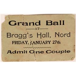 Grand Ball Ticket Bragg's Hall, Nord  (119092)