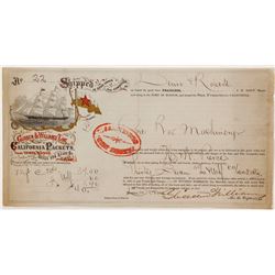 Gold Rush Era Colorful Shipping Receipt  (57467)