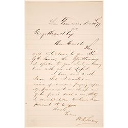 Letter about GW Swan from WD Snow to George Hearst  (101467)