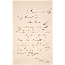 Letter about GW Swan from WD Snow to George Hearst  (101467)