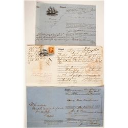 Three Shipping Documents for Ships Headed to San Francisco  (59464)