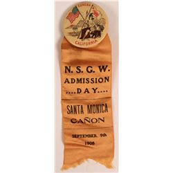 N.S.G.W. Admission Day Pinback with Ribbon  (118119)