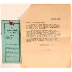 Klu Klux Klan Ephemera  (113244)