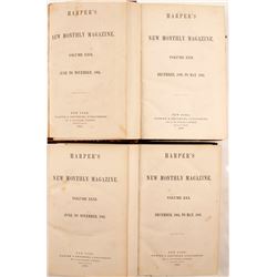 Harper's Magazine - Four Volumes on Nevada/Arizona by J. Ross Browne  (80265)