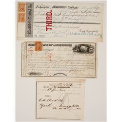 New York 3rd of Exchange plus 1873 Shipping Receipt  (77331)