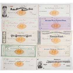 Ten Different RN-F New York Checks  (62147)