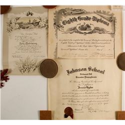 Pennsylvania Early Diplomas & Marriage Certificate  (86814)