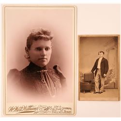 Texas Cabinet Card of a Woman plus CDV  (117313)