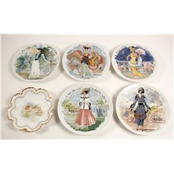 Collectors Plates with Ladies (6)  (90247)