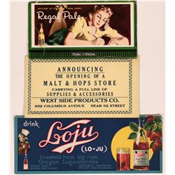 Beer & Soda Advertising Blotters (3)  (118334)