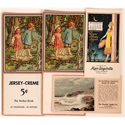 Four Art Blotters Featuring a W.M. Sanford Painting & a Fresno Calendar  (118356)