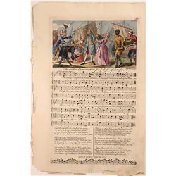 Hand-Colored Sheet of Music, Italian Opera Satire  (113215)